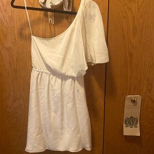 Off the shoulder, silk dress
